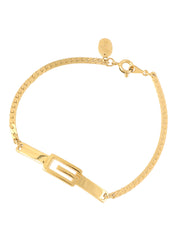 ロゴプレートチェーンブレスレット ゴールド