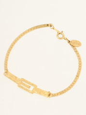 ロゴプレートチェーンブレスレット ゴールド