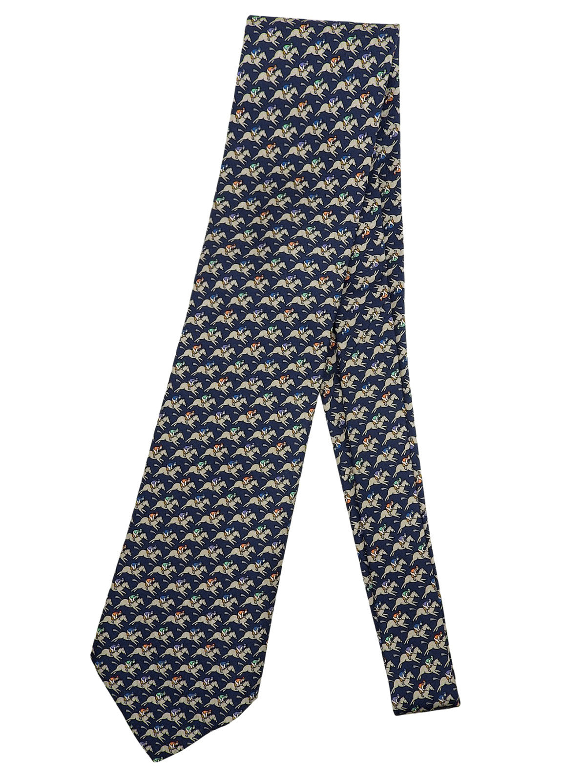 Navy Horse Pattern Tie