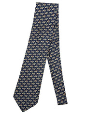 Navy Horse Pattern Tie