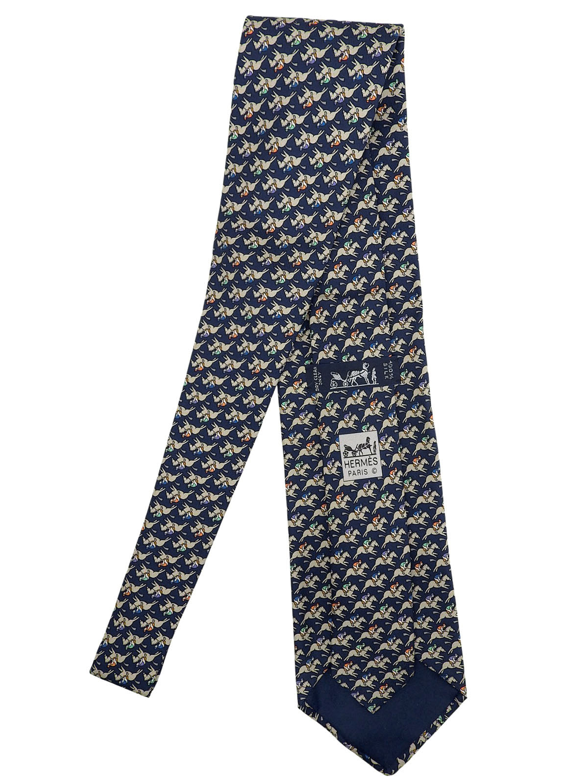 Navy Horse Pattern Tie