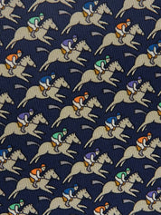 Navy Horse Pattern Tie