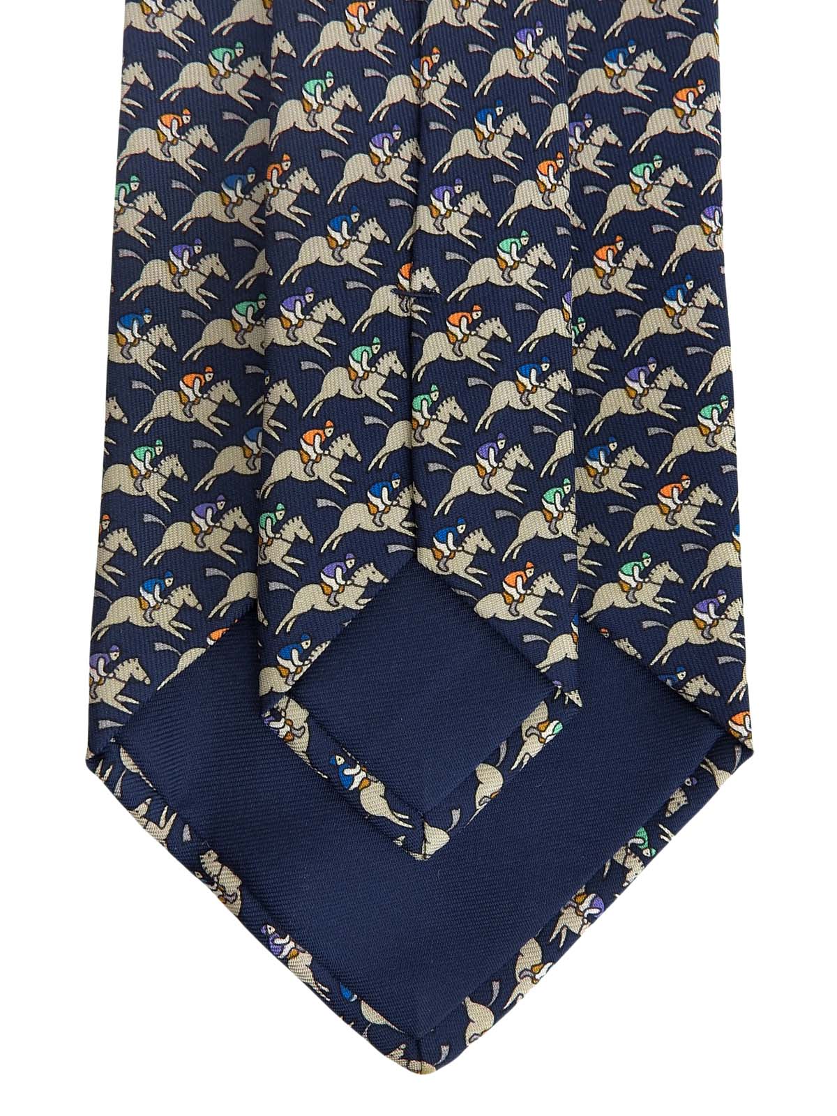 Navy Horse Pattern Tie
