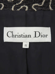 デザインパターンノーカラーセットアップ ブラック/ホワイト