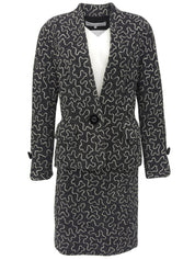 デザインパターンノーカラーセットアップ ブラック/ホワイト