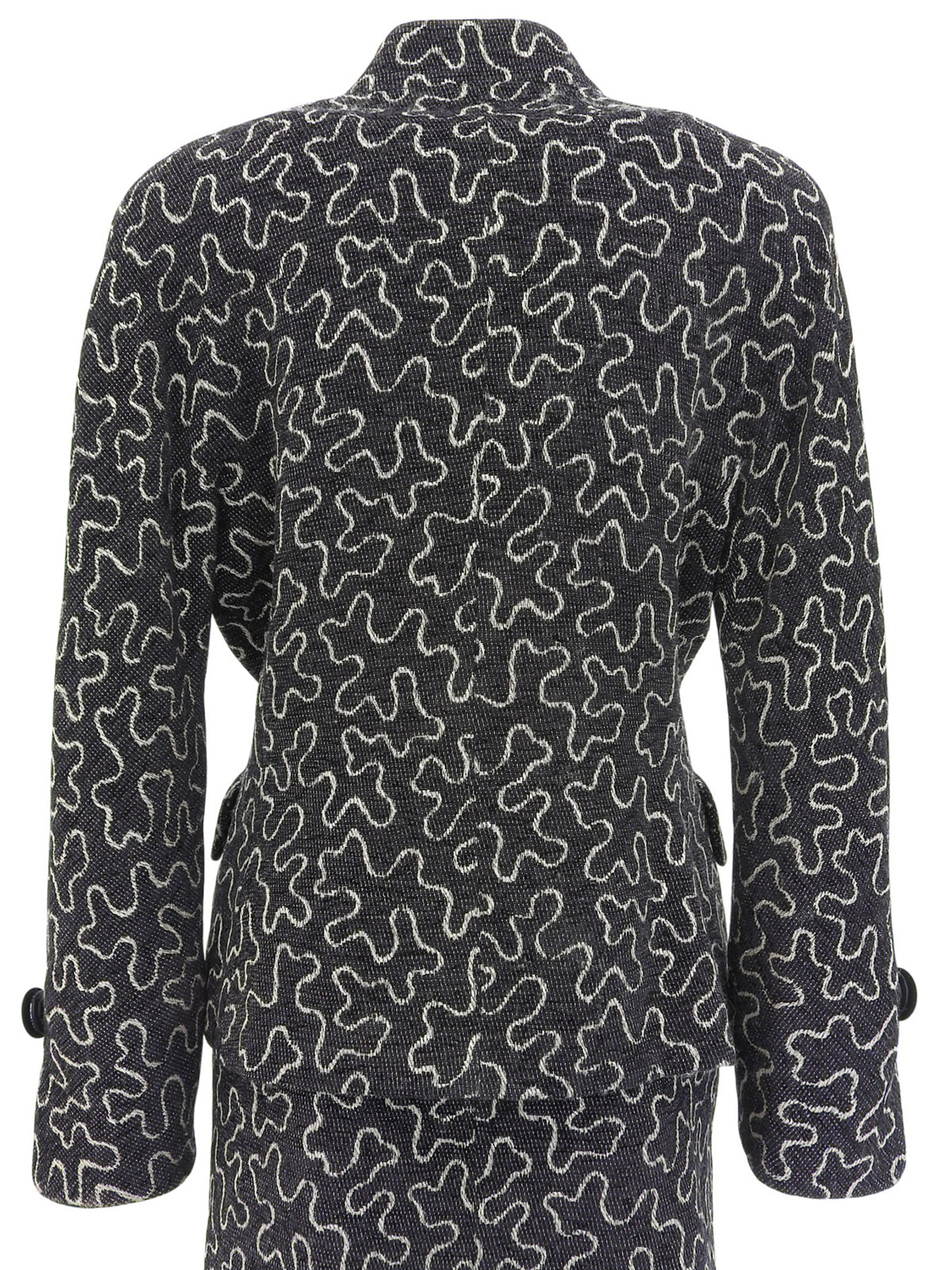 デザインパターンノーカラーセットアップ ブラック/ホワイト