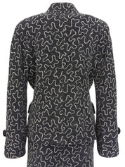 デザインパターンノーカラーセットアップ ブラック/ホワイト