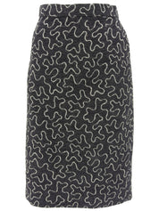 デザインパターンノーカラーセットアップ ブラック/ホワイト