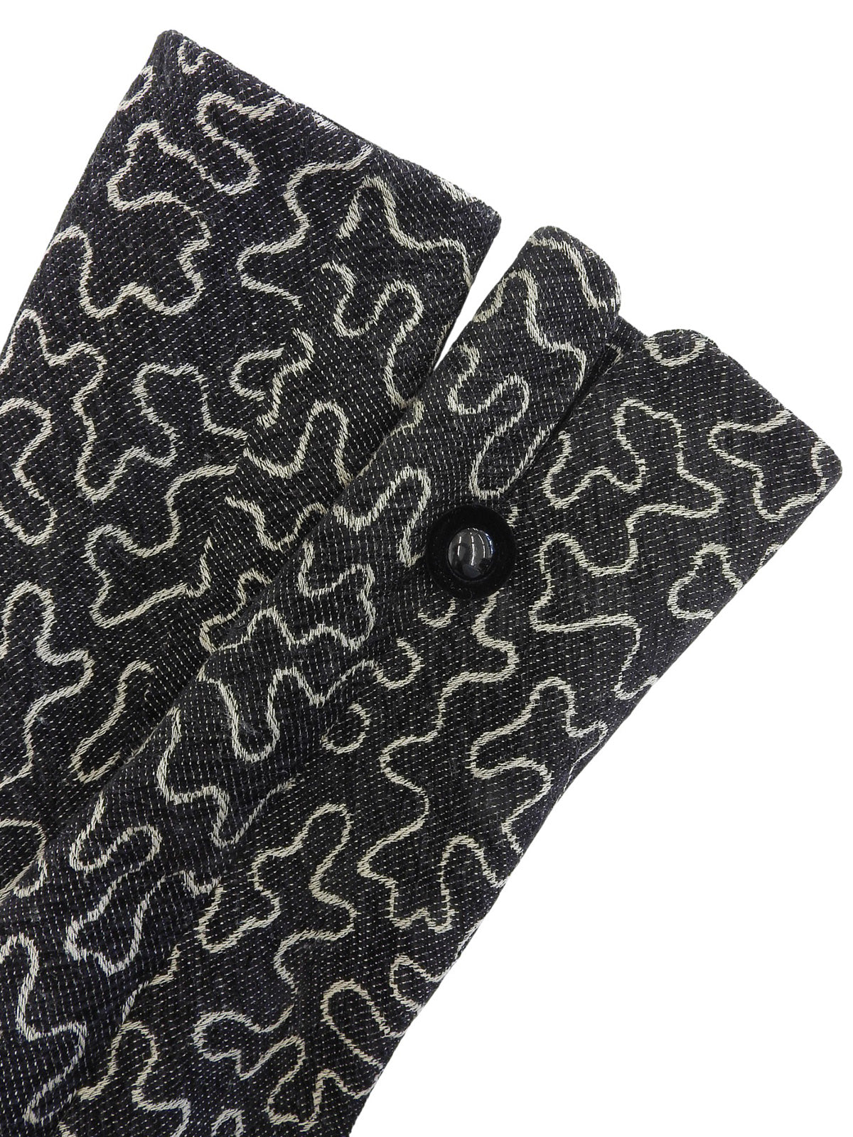 デザインパターンノーカラーセットアップ ブラック/ホワイト