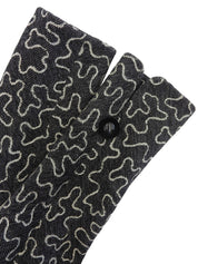 デザインパターンノーカラーセットアップ ブラック/ホワイト