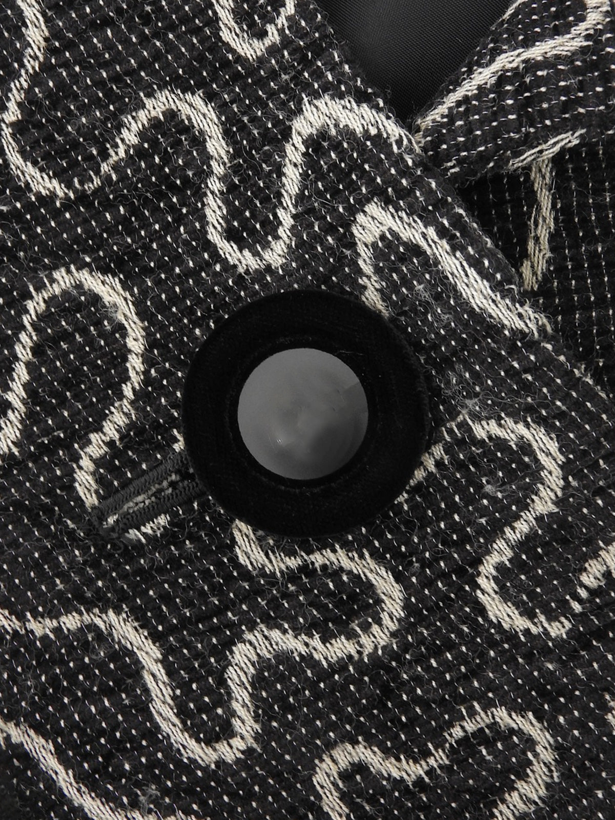 デザインパターンノーカラーセットアップ ブラック/ホワイト