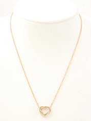 18K Diamond Trinity Heart Necklace in Yellow Gold, Pink Gold, or White Gold
