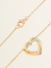 18Kダイヤモンドトリニティハートネックレス イエローゴールド/ピンクゴールド/ホワイトゴールド