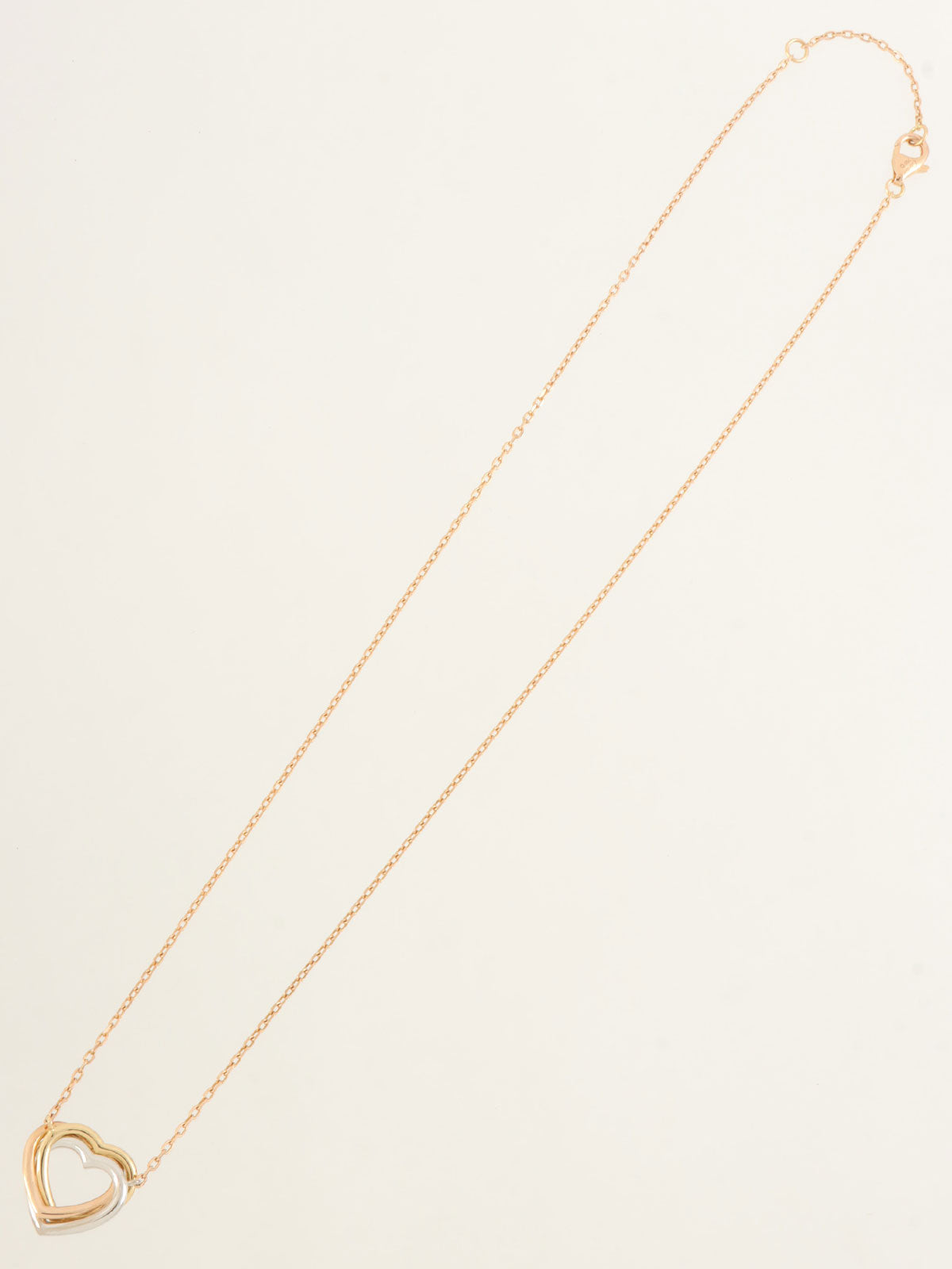 18Kダイヤモンドトリニティハートネックレス イエローゴールド/ピンクゴールド/ホワイトゴールド