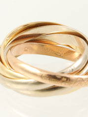 18K 5-row Trinity ring in white gold, yellow gold, or pink gold