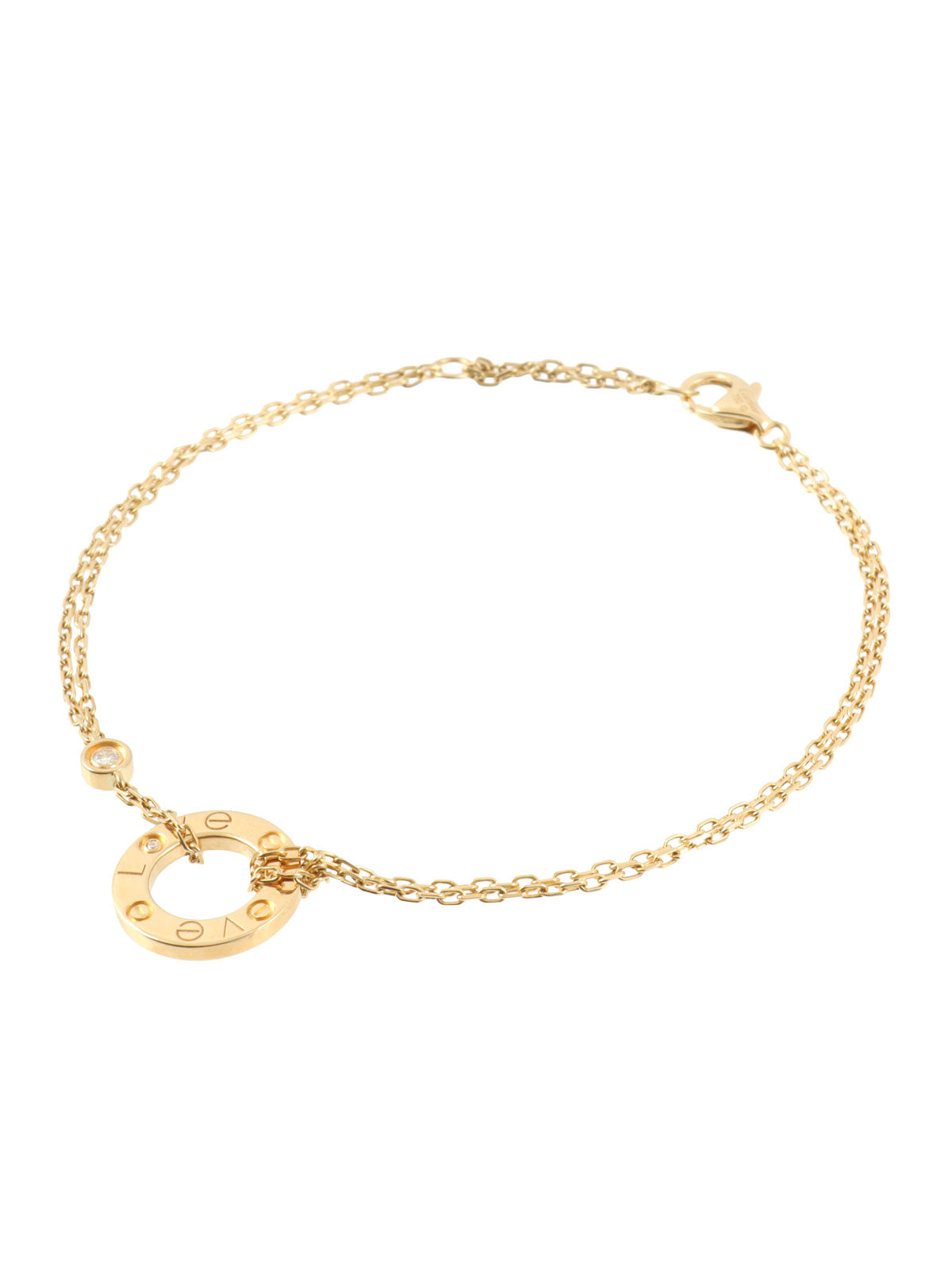 18K金钻石爱心圆手链