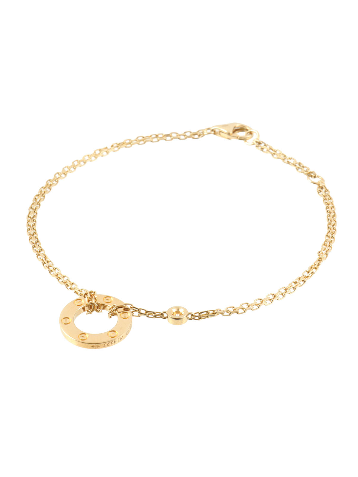 18K金钻石爱心圆手链