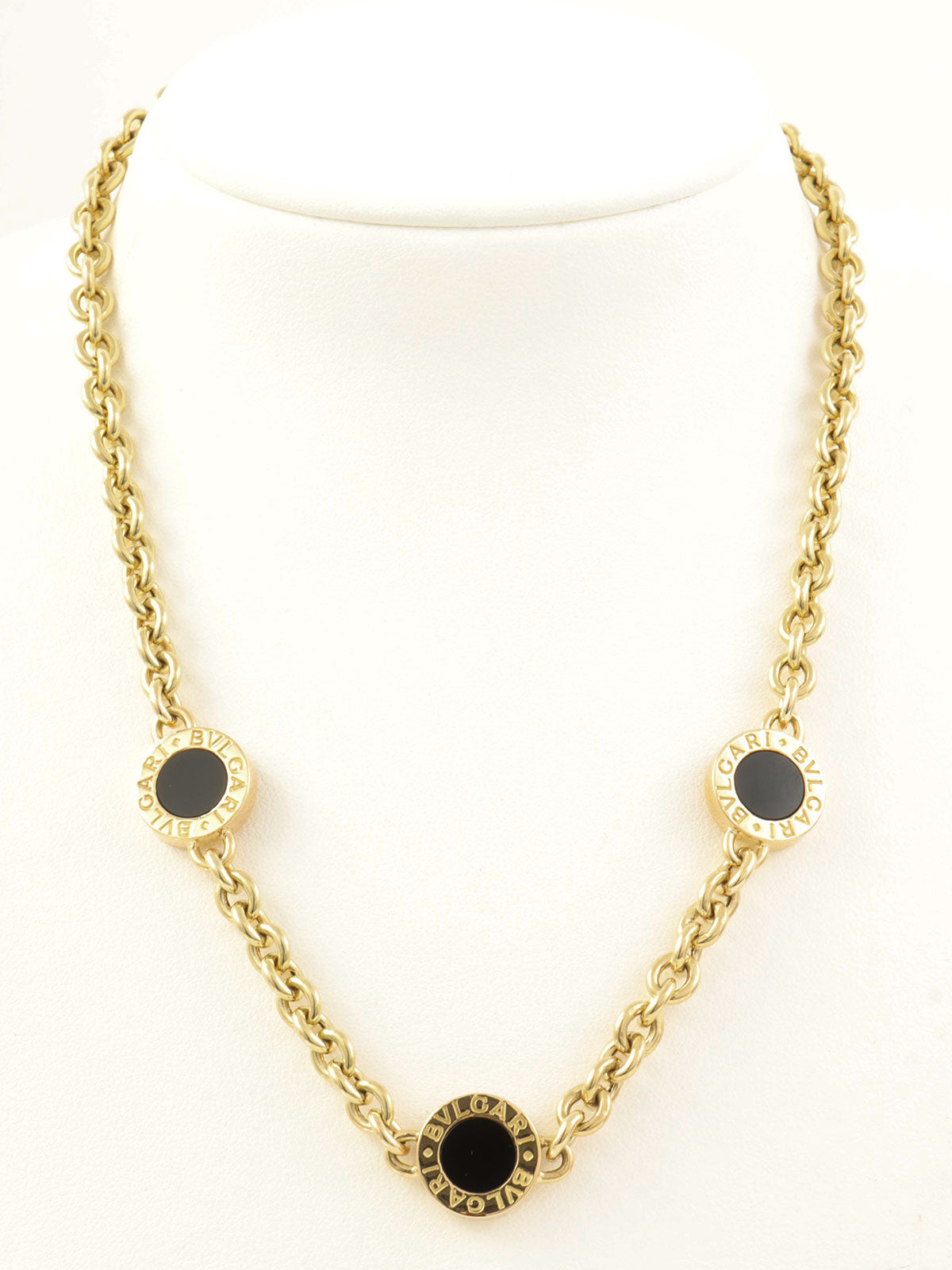 18K 宝格丽项链 金/黑色