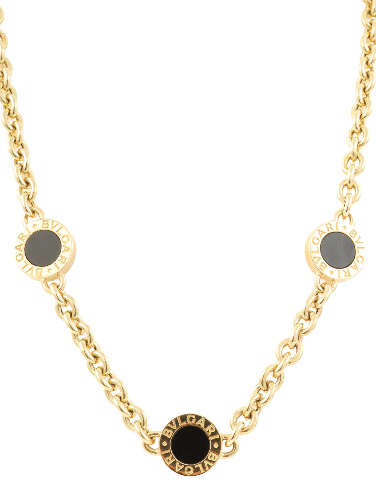 18K 宝格丽项链 金/黑色