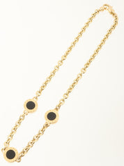 18K 宝格丽项链 金/黑色