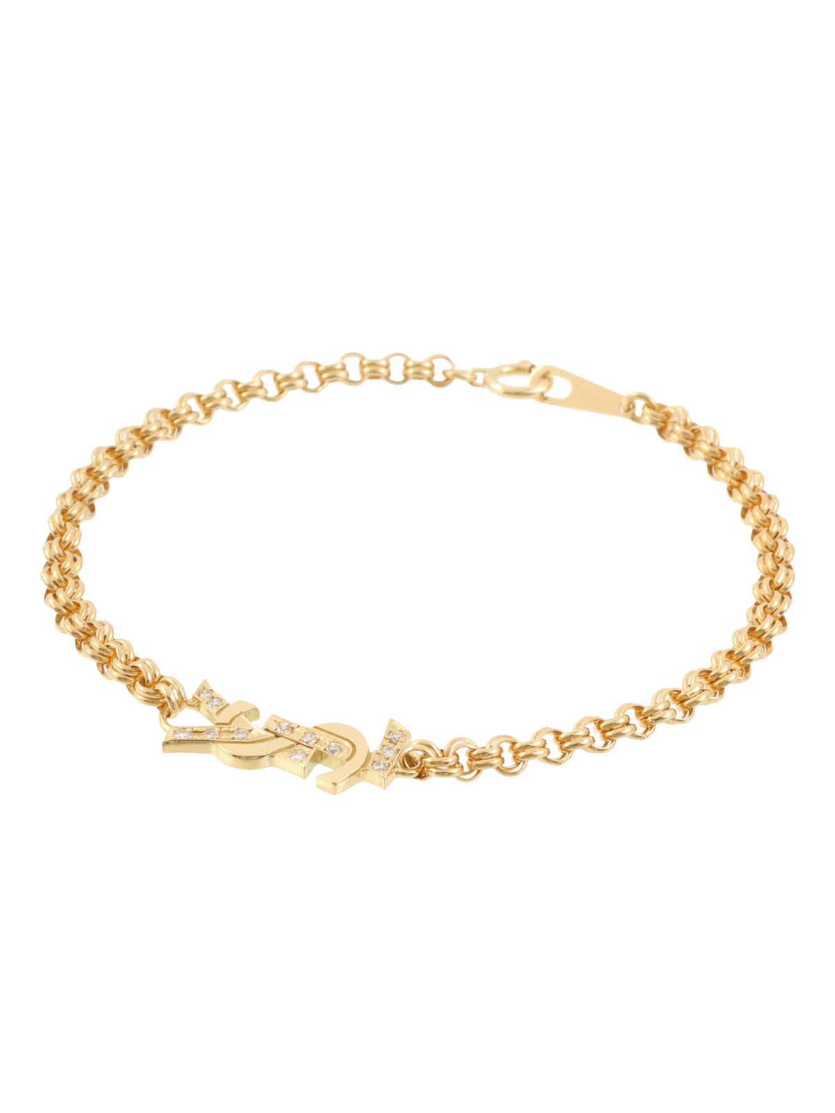 18K Gold Logo Plate Bracelet