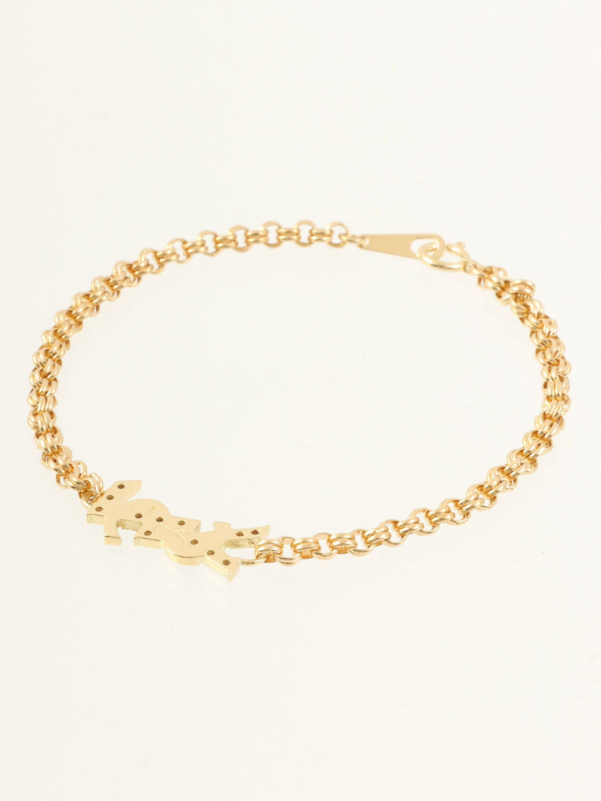 18Kロゴプレートブレスレット ゴールド