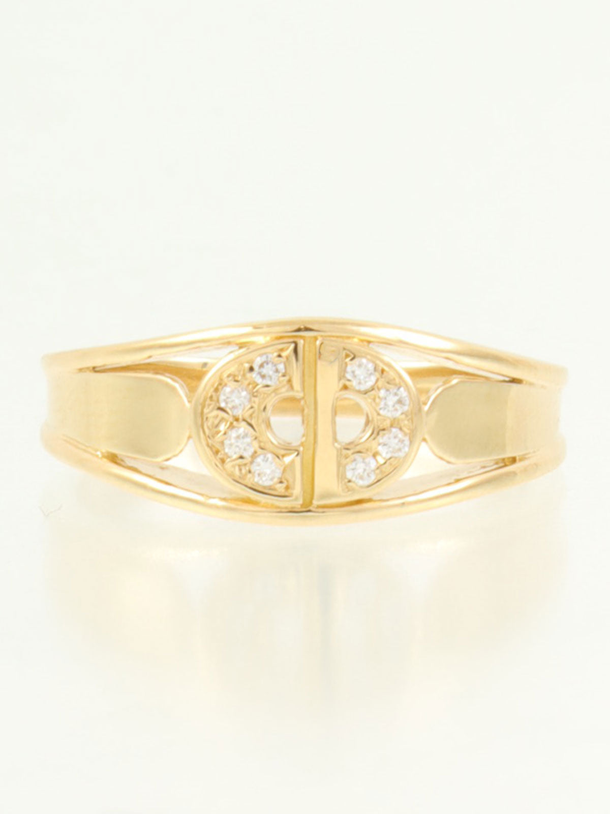 18K Diamond Logo Ring #52 Gold
