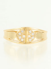 18K Diamond Logo Ring #52 Gold