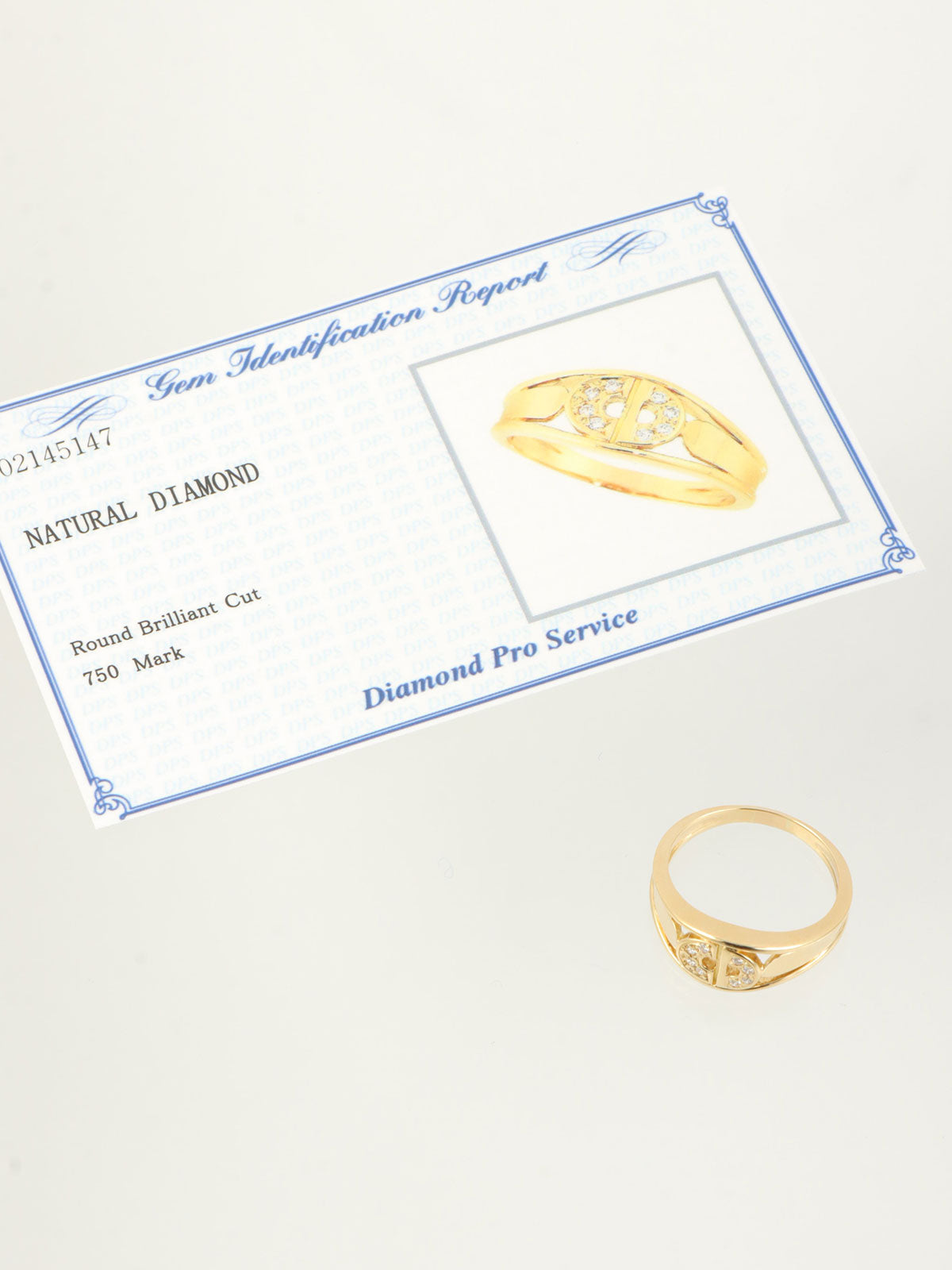 18Kダイヤモンドロゴリング ゴールド