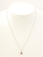 18Kルビーダイヤモンドティアドロップネックレス シルバー/チェリーレッド