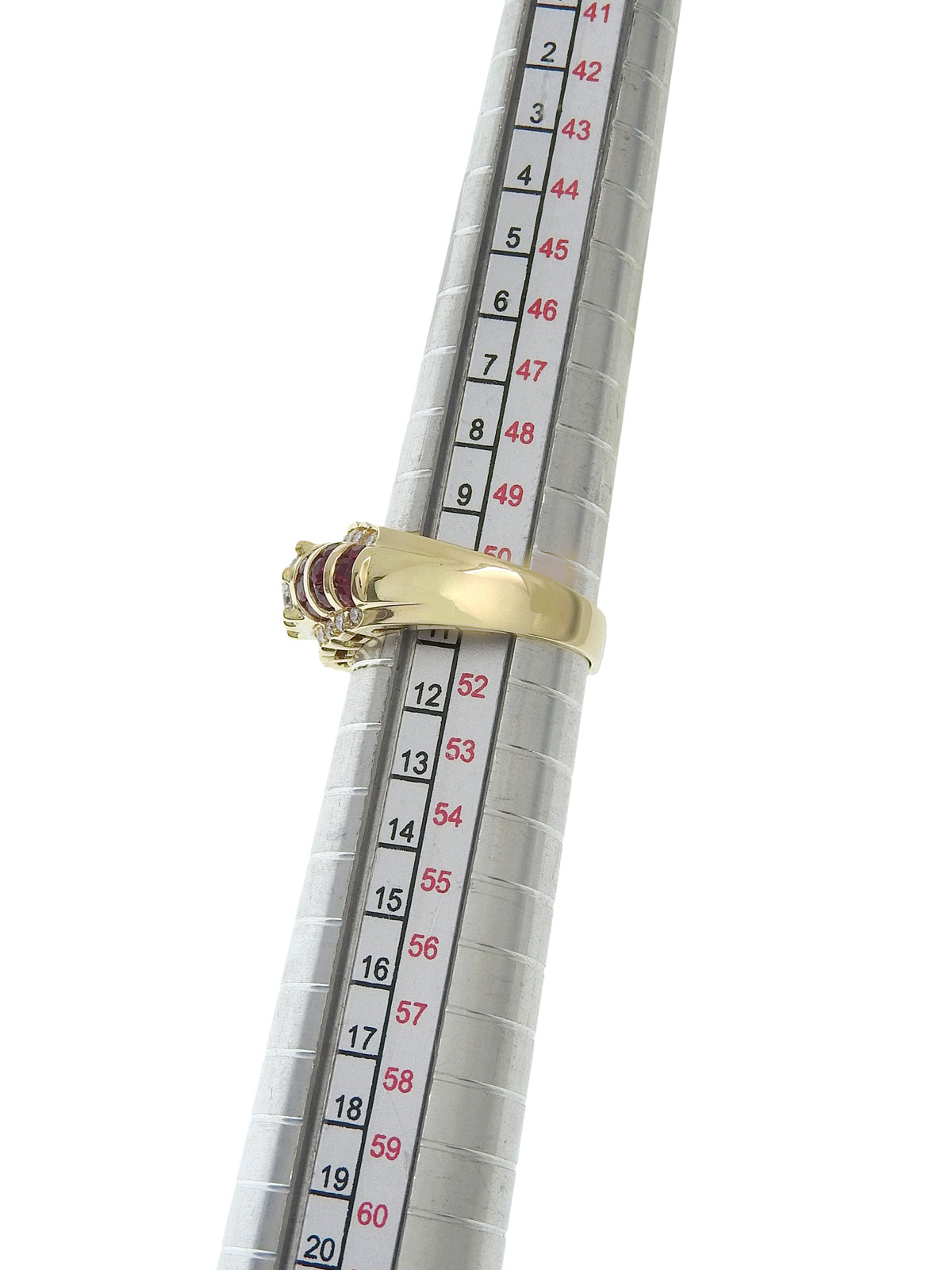 18K Gold/Pink Ruby and Diamond Design Ring