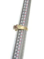 18K Gold/Pink Ruby and Diamond Design Ring