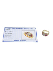 18K金/粉红红宝石和钻石设计戒指