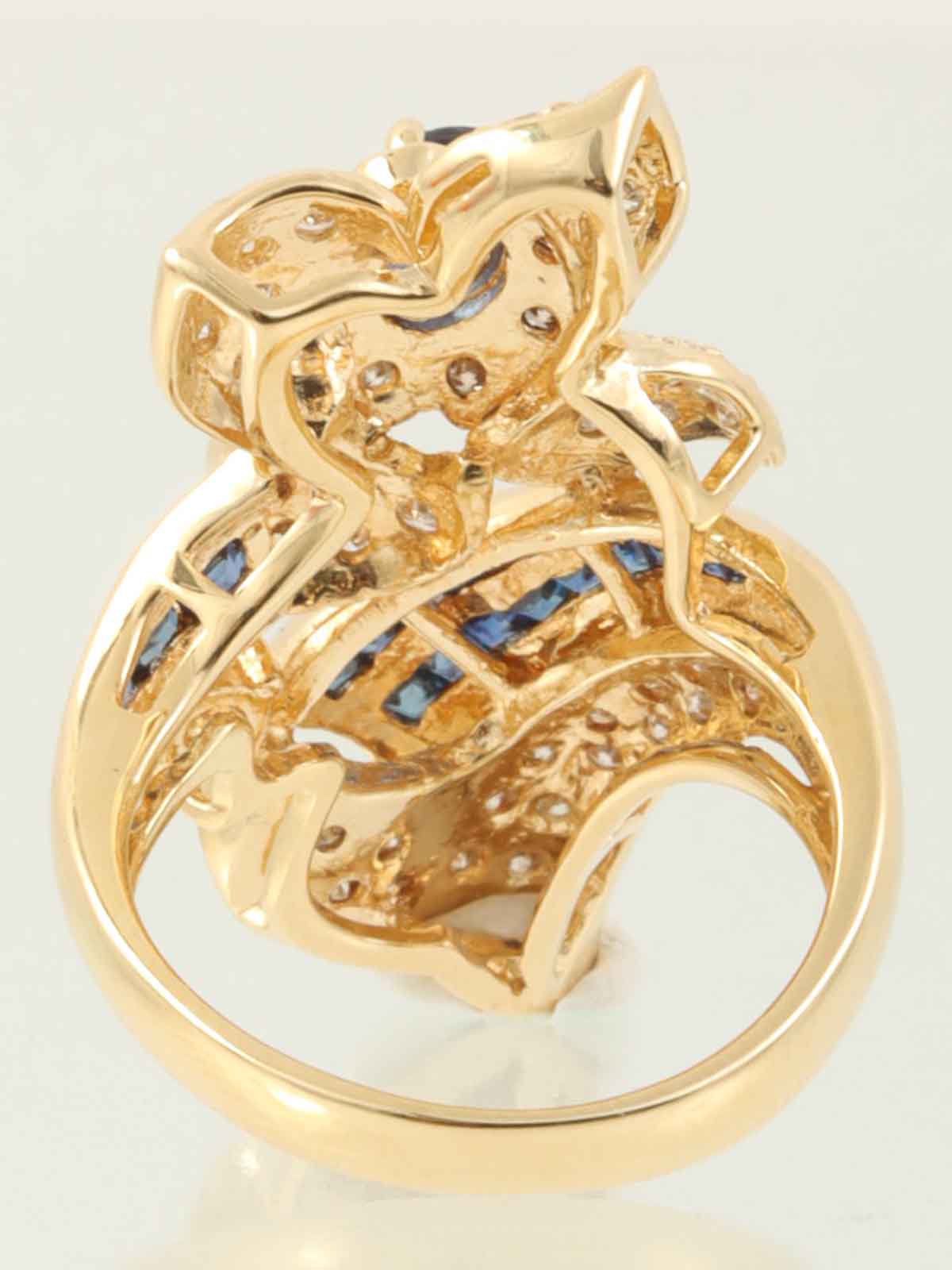 18K金/蓝钻花朵造型耳环