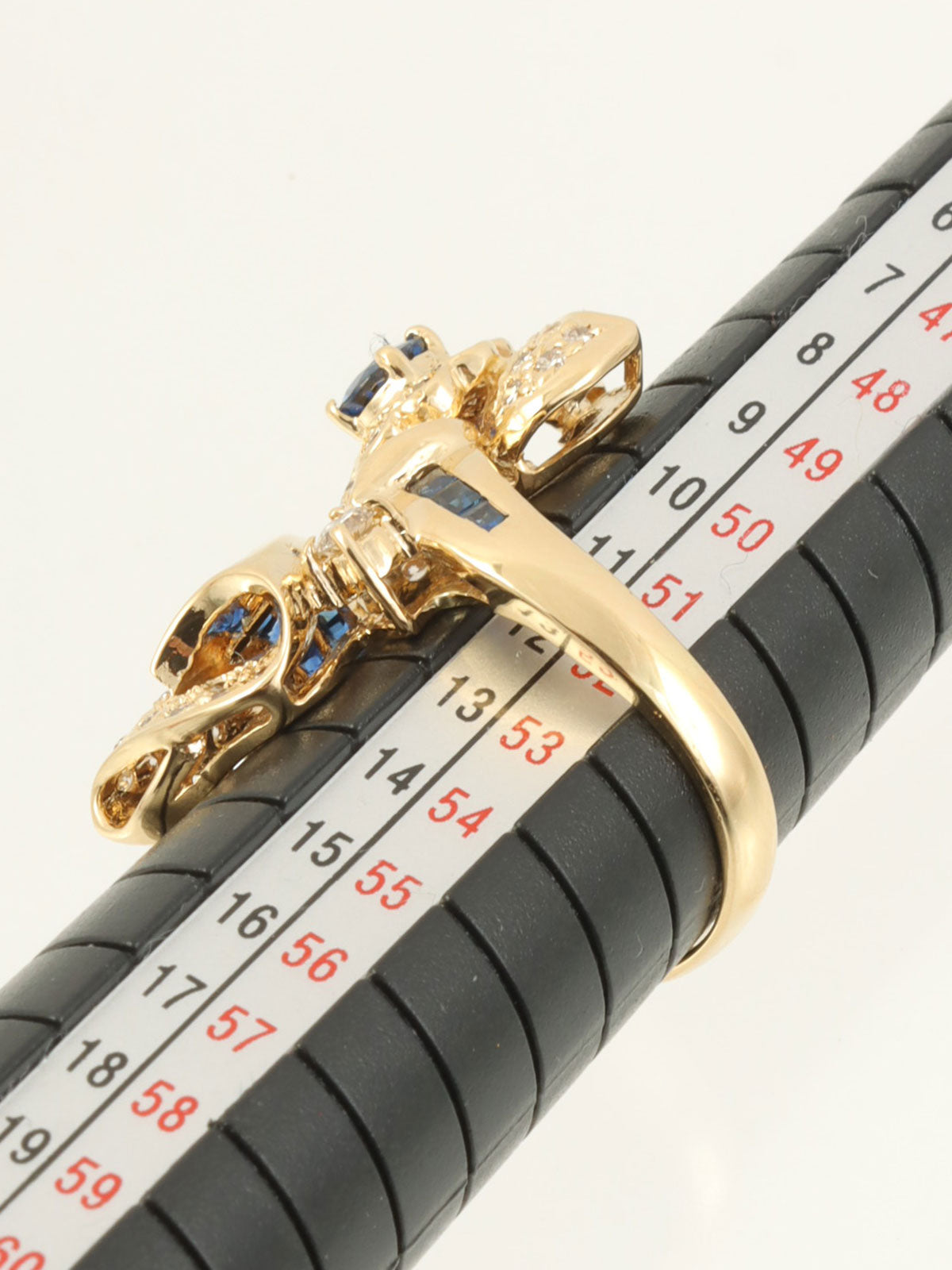 18K金/蓝钻花朵造型耳环