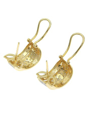 18Kダイヤモンドハーフフープピアス ゴールド/シルバー