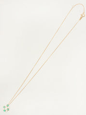 18Kエメラルドダイヤモンドティアドロップネックレス ゴールド/グリーン