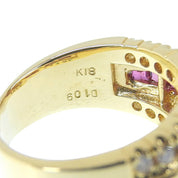 18K Ruby and Diamond Ring #54 Gold/Cherry Red