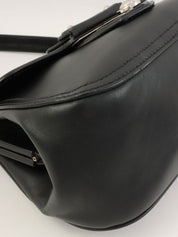 Logo Embossed Clasp Handbag in Black