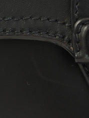 Logo Embossed Clasp Handbag in Black