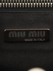 Logo Embossed Clasp Handbag in Black