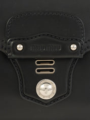 Logo Embossed Clasp Handbag in Black