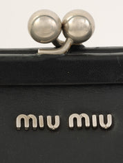 Logo Embossed Clasp Handbag in Black