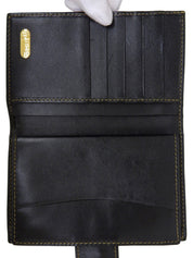 ペカンパターンがま口ウォレット ブラック/ブラウン