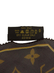 モノグラムレオパードパターンスカーフ　ブラウン