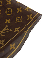 モノグラムレオパードパターンスカーフ　ブラウン