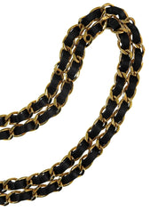 Round CC Mark Plate Chain Belt Gold/Black