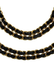 Round CC Mark Plate Chain Belt Gold/Black