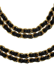 Round CC Mark Plate Chain Belt Gold/Black