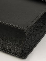 黑色菱形切割设计logo铭牌手提包